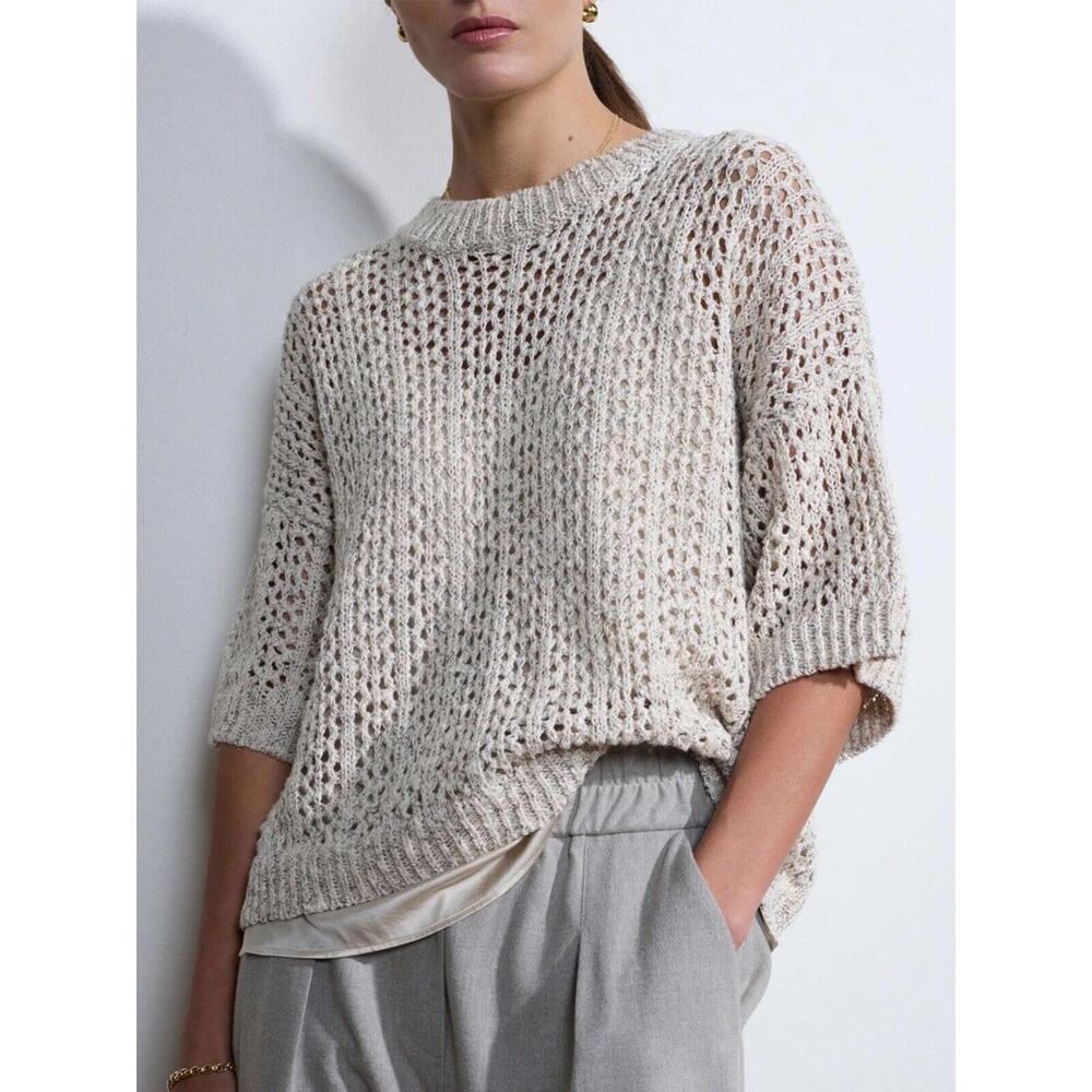 Brochu Walker The Sila Pullover In Larch Combo Relaxed Fit Knit Sweater Top Sz L - Picture 14 of 16